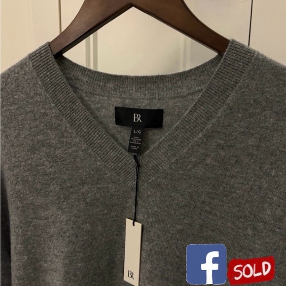 Banana Republic Other - Banana Republic 100% Cashmere V-Neck Sweater in Gray